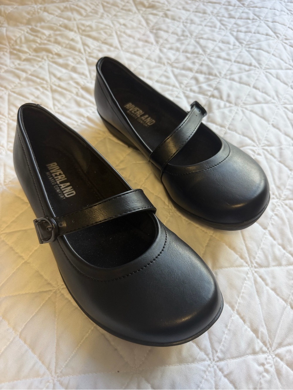YELLOW - Riverland Black Mary Jane Flats